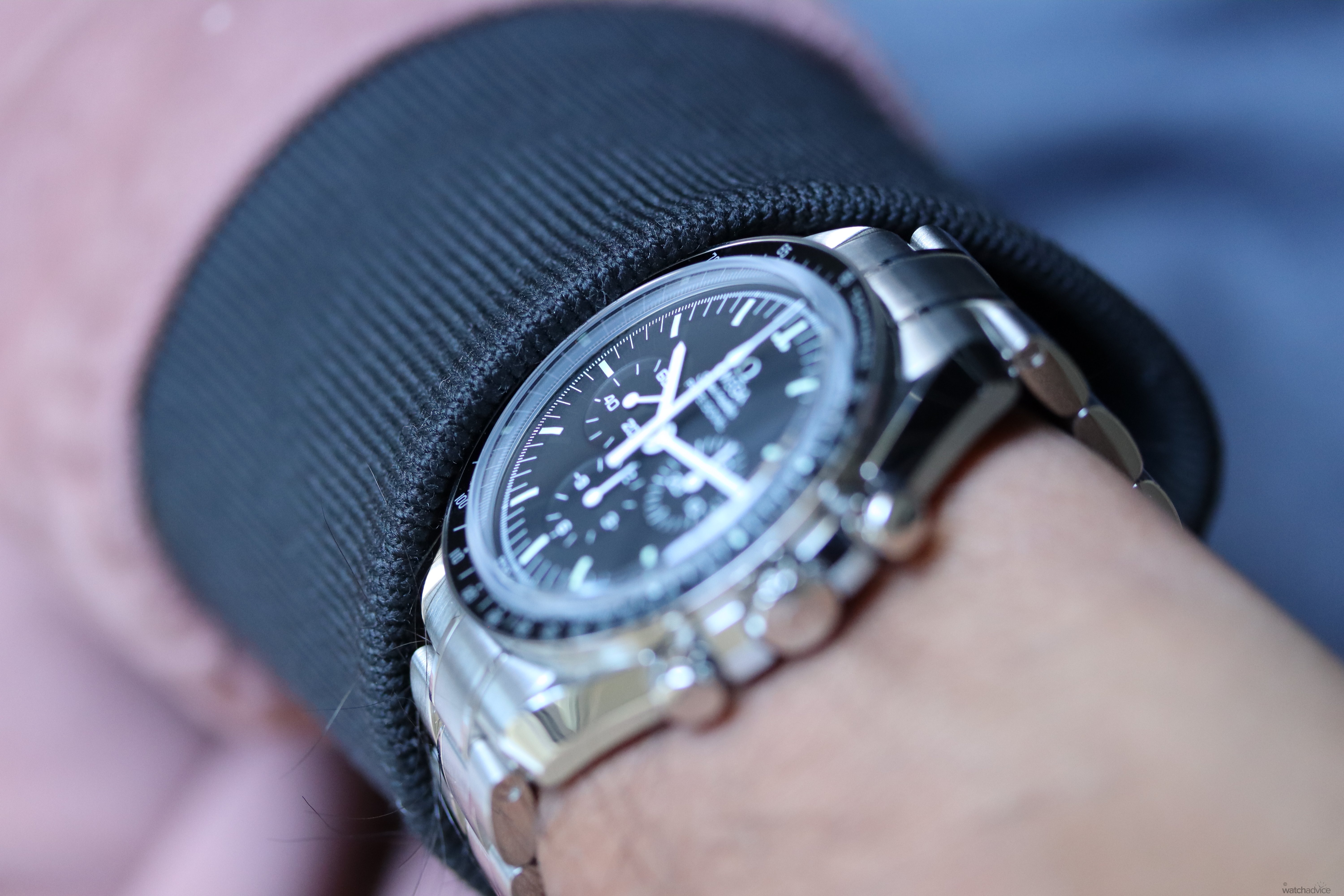 omega speedmaster moonwatch on wrist